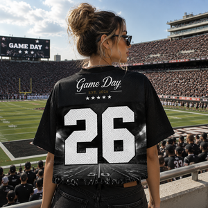 Custom Oversized Mesh American Football Jersey Streetwear <b>College</b> Game Day Tailgate Shirt Fan Club Name Number Jersey - Product Image 2
