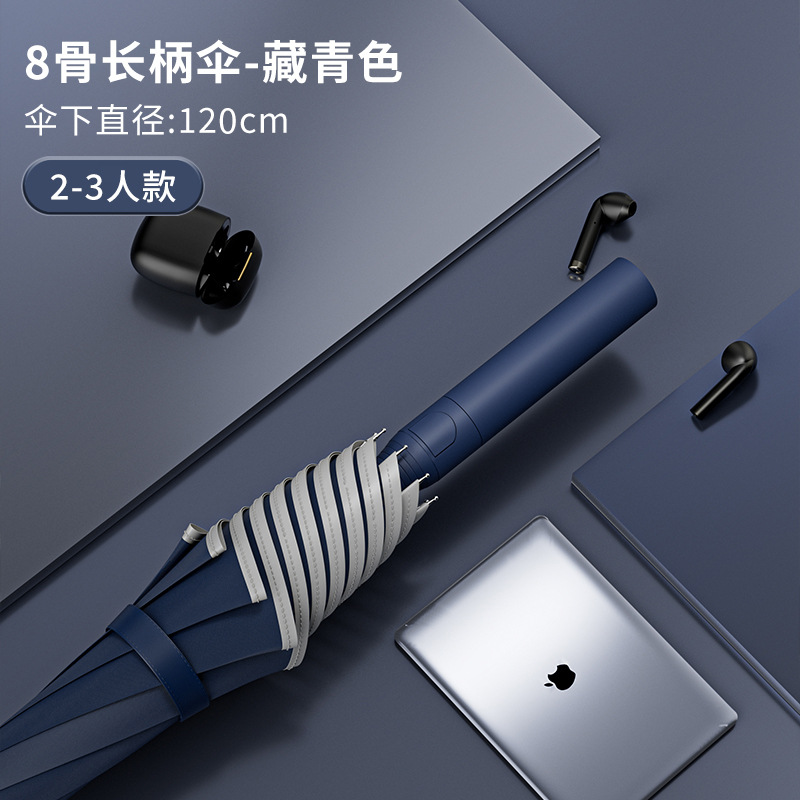 Navy blue-8 rib straight handle fiberglass, 120cm canopy