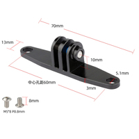 Adaptateur de support en alliage d'aluminium pour accessoires spécialisés S-works/Power/Phenom/Bridge pour caméras d'action Gopro