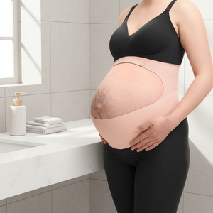 Ceinture de soutien abdominale de grossesse personnalisable en polyester et nylon, confortable, ajustable, enveloppante et écologique - Product Image 1