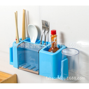 Soporte de pared para cepillos de dientes con doble soporte para vasos, juego de baño de plástico, molde semifijo para necesidades diarias - Product Image 3