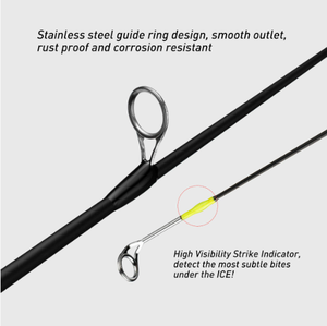 Hoogwaardige glasvezel M MH ML hardheid roestvrijstalen geleidering 200g 39cm hoge sterkte ijsvishengel - Product Image 4