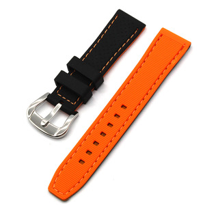 Bracelet de montre rétro bicolore personnalisé en silicone pas cher étanche noir <span class=keywords><strong>bleu</strong></span> rallye sport tropique bracelets de montre en caoutchouc vente en gros - Product Image 3