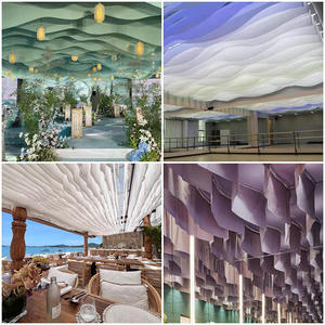 Cortina de Gasa para Techo Impulsada por el Viento, Decoraciones para Bodas y Fiestas, Cortinas Colgantes para Salón de Bodas - Product Image 4