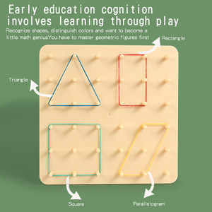 Nouveautés 2026 : Tableau d'activités créatives géométriques 2-en-1, <span class=keywords><strong>jeu</strong></span> éducatif Tic-Tac-Toe, jouets en bois pour enfants - Product Image 3