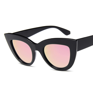 Moda europea e americana alla moda grande montatura nera UV400 lenti occhi di gatto Designer Y2K occhiali da sole Unisex stile rettangolo - Product Image 4