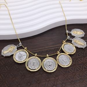 Accesorios para Hacer Collares y Pulseras con Colgante de Cobre Bicolor con Microincrustaciones de Oro de 18K de la Virgen María Religiosa - Product Image 3