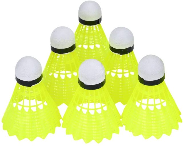 Durable Yellow Nylon Badminton Shuttlecock with Stable Flight and High Elasticity for Indoor/Outdoor Training and Amateur Games