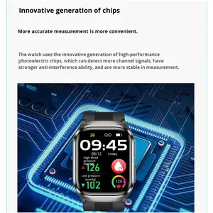 사각형 실리콘 스마트 워치 에어 펌프 에어백 혈압 ECG 심박수 NFC 통화용 HD AMOLED 스마트 팔찌 - Product Image 4