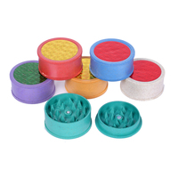 Broyeur en plastique biodégradable à surface concave à 3 couches de 42x21 mm, accessoire de fumage, vente en gros