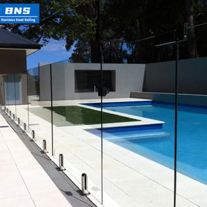 BNS Fabricación profesional Balcón moderno barato Diseño de <span class=keywords><strong>barandilla</strong></span> de vidrio sin marco <span class=keywords><strong>Piscina</strong></span> Valla de espiga de vidrio <span class=keywords><strong>Barandilla</strong></span> - Product Image 5