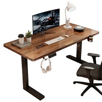 Table de bureau électrique intelligente à double moteur pour e-sport et télétravail avec design moderne en bois