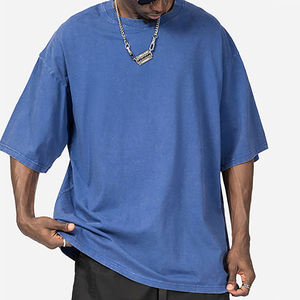 T-shirt Uomo Vintage Acid Wash 2026 Nuovo Arrivo 100% Cotone 230GSM Pesante Girocollo Traspirante Effetto Lavato Stile Retrò Top Estivo - Product Image 5