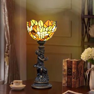 Lámpara de cristal de colores para niño pequeño europeo Vintage hoja de arce cúpula de granja E26 habitación <span class=keywords><strong>restaurante</strong></span> Bar decoración de escritorio dormitorio cabecera - Product Image 2
