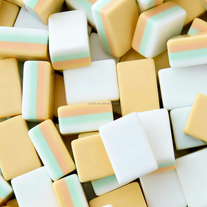 Tuiles <span class=keywords><strong>de</strong></span> Mahjong Américaines Personnalisées à Quatre Couches, Design Jaune Moderne et Luxueux pour Fêtes Familiales et Divertissements - Product Image 1