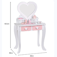 Table de Maquillage et Coiffeuse en Bois Moulé Sous Pression avec Boîte à Bijoux Princesse, Jouet Cadeau pour Enfants, Orange - Vente en Gros