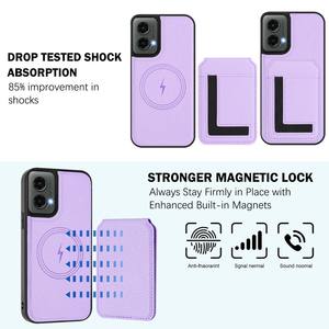Funda de soporte de cuero magnético para Motorola G85 Edge <span class=keywords><strong>50</strong></span> Fusion X50 Ultra G Stylus G <span class=keywords><strong>Play</strong></span> 2024, ranuras para billetera, funda para teléfono con <span class=keywords><strong>tarjeta</strong></span> de crédito - Product Image 3