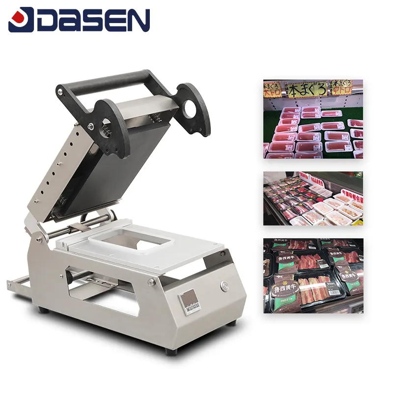 Dasen DQ-1 Tabletop thực phẩm Hướng dẫn sử dụng máy niêm phong thức ăn nhanh bữa ăn Hướng dẫn sử dụng khay máy đóng gói nhiệt niêm phong máy