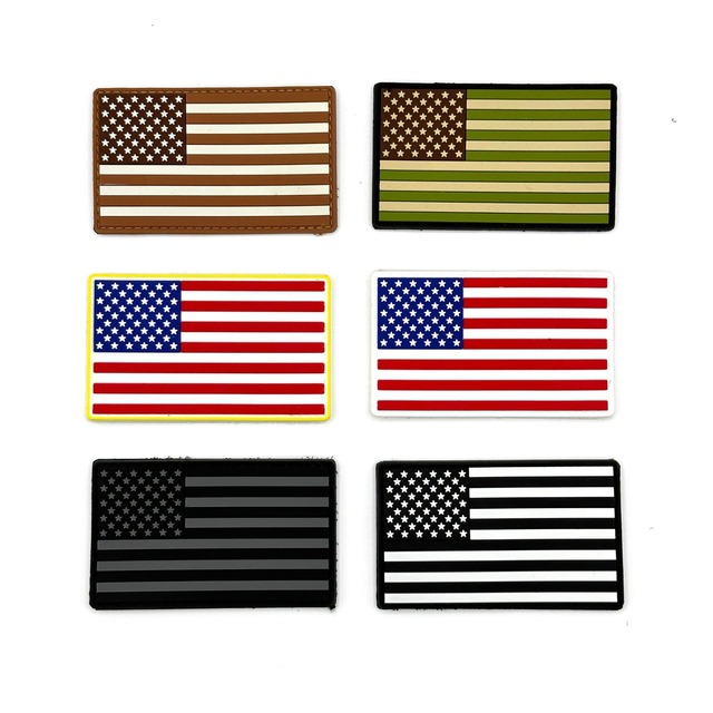Custom PVC Flag Patches USA America Tactical Velcro for Travelers Backpacks Suitcases Luggage Bags