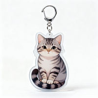 Porte-clés personnalisé en acrylique avec personnage d'animal de dessin animé, pendentif porte-clés avec fermoir métallique pour sac de fille, ornement de sac