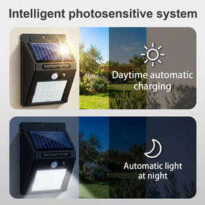 Lampada Solare da Giardino Wireless Impermeabile IP65 TOACH, Luci Solari LED da Parete per Patio e Paesaggio, Alimentazione DC, in Vetro - Product Image 2