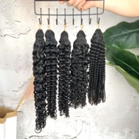 Extensiones de Cabello de Ganchillo One Donor Miracle Knots, Cabello Virgen 100% Grado 12A, Trenzas de Cabello Humano Rizado Estilo Boho