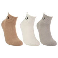 Chaussettes courtes blanches tendance pour femmes, confortables, respirantes, avec broderie personnalisée, bordure tricotée antidérapante, écologiques