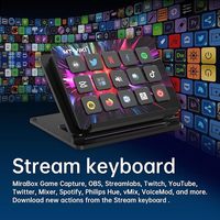 MT-VIKI 流媒体键盘，带 15 个可自定义宏键，可触发 OBS Twitch YouTube 中的行动，兼容 PC 和 Mac