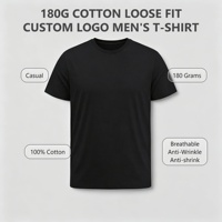 T-shirt homme en coton 180G coupe ample avec logo personnalisé, col rond, anti-plis, respirant, motif animalier, style streetwear