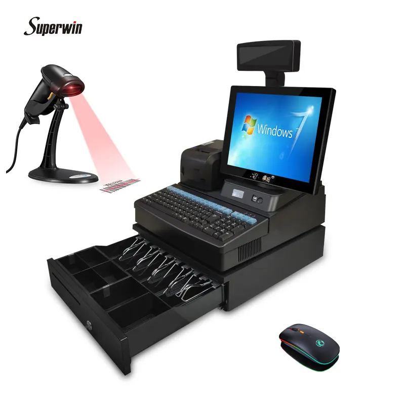 Máquina de cajero con pantalla táctil, contador de teléfono, terminal de ordenador pos, sistema android, pos portátil, wintec pos