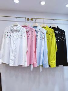 Eleganti Camicie con Perle per Donne, Bluse Larghe a Maniche Lunghe, Moda Y2k, Nuovi Top <span class=keywords><strong>Chic</strong></span> Femminili, <span class=keywords><strong>Abbigliamento</strong></span> <span class=keywords><strong>Donna</strong></span> - Product Image 2