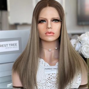 Livraison gratuite perruque de cheveux humains à lacet supérieur vierge juive casher européenne premium non traitée prête à expédier - Product Image 1