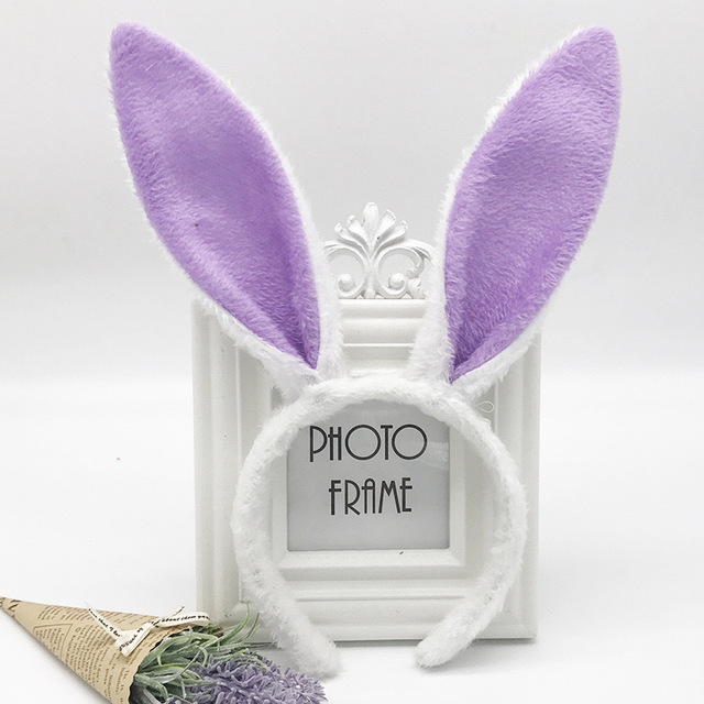 New Creative Bunny Easter Rabbit Costume Accessories Rabbit Shine Ears Headband Bendable Easter Plush Bunny Ears