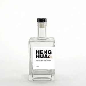 Venta Directa de Fábrica: Botella de Licor Cuadrada Mini de Vidrio Vacía de 250ml, Botellas Rectangulares de 25cl para Whisky, <span class=keywords><strong>Vodka</strong></span>, Ron, Personalizables al por Mayor - Product Image 6