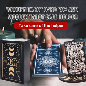 Boîte à cartes de tarot en bois, boîte à cartes de tarot porte-bonheur et support pour cartes de tarot en bois, boîte souvenir - Product Image 5