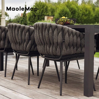Ensemble table et chaises d'extérieur Ensemble de jardin nordique Ensemble de meubles de patio en aluminium pour restaurant et café, terrasse, arrière-cour, table basse moderne