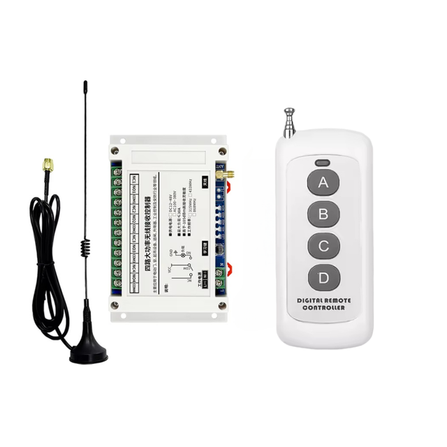 Best Sell DC12V 24V 36V 4CH RF Wireless Remote Control Switch Radio Receiver Remote Controller With Antenna 315mhz 433mhz