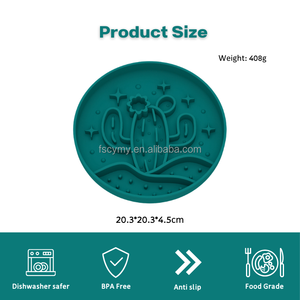 प्यारा कुत्ता बिल्ली चटाई कटोरे सिलिकॉन कैक्टस पालतू जानवर चूसने के साथ संवर्धन धीमी फीडर - Product Image 4