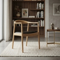 Chaise de salle à manger et de bureau en bois de chêne et frêne avec siège rembourré, idéale pour le salon et la salle à manger
