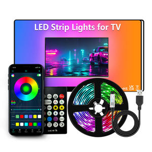 Nouvelle bande lumineuse <span class=keywords><strong>LED</strong></span> pour fond de télévision WS2812B IP20, contrôle par application, RGB, intelligente, à intensité variable, lumière d'<span class=keywords><strong>ambiance</strong></span> pour jeux et musique - Product Image 4