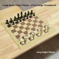 Grand jeu d'échecs en bois à 64 grilles, planche d'entraînement pour compétition spéciale avec roi de 95mm
