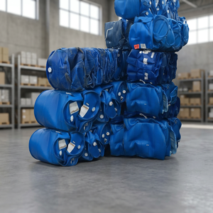 Déchets industriels de fûts en PEHD, marque et numéro de modèle, pour emballage de bouteilles, bleu naturel, fabriqué en Afrique du Sud, matière recyclée - Product Image 3