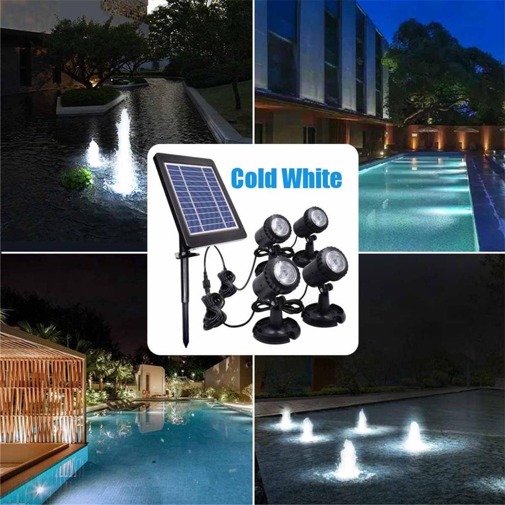 4で1 LED Solar Pool Lamps Light Sensor Solar Fountain Lights ABS Waterproof Focos LED Lawn Swimming Pond Underwater Lighting