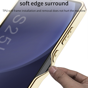 Nuevo estilo Jazzy aplicable para <span class=keywords><strong>Samsung</strong></span> S25 S24 S23 funda de teléfono móvil de cuero PU galvanizado con funda trasera suave de TPU anticaída - Product Image 4