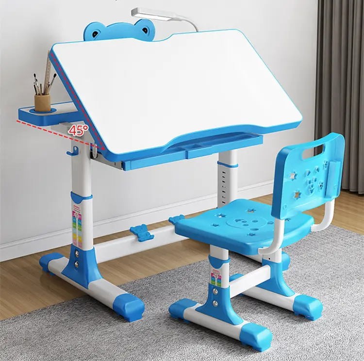 Mesa de estudo infantil ajustável de altura, armazenamento para crianças, mesa de estudo com gaveta de armazenamento, mesa e cadeira infantil