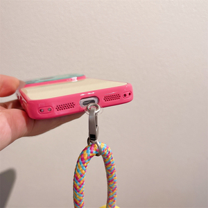 เคสโทรศัพท์สำหรับ iPhone 17 16 15 14 Pro Max สีสันตัดกัน สายคล้องมือ วัสดุ PC แข็ง สไตล์ Ins Dopamin สำหรับผู้หญิง พร้อมสายคล้อง/สายรัดข้อมือ - Product Image 3