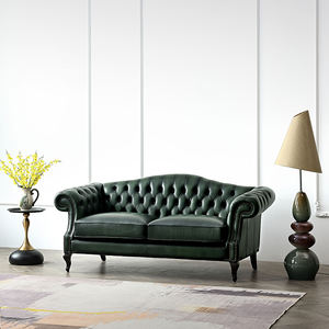 Canapés classiques en cuir salam pour la maison canapé de luxe vintage dernières conceptions d'ensemble de canapés canapé de salon complet - Product Image 2