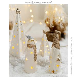 Décorations pour la <span class=keywords><strong>maison</strong></span>, décoration de bureau lumineuse, cadeaux de Noël, cadeaux pour enfants, Père Noël en céramique, bonhomme de neige - Product Image 3