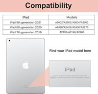 Étui de protection magnétique rotatif pour tablette de 10,2 pouces de 9e/8e/7e génération avec support stable à trois volets