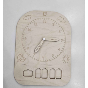 Montessori <b>Wooden</b> <b>Clock</b> Toy for Kids Learning Time Analog and <b>Digital</b> Matching Board Educational Puzzle Preschool Teaching Aid - Product Image 1